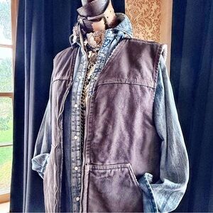 Mens Rustic Brown Carhartt Vest with Sherpa Lining